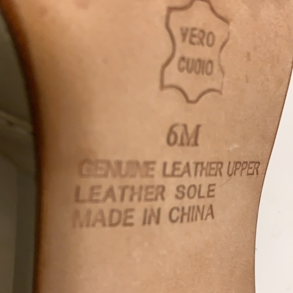 NORDSTROM Leather SLIP ON POINTY TOE HEELS SHOES GREEN Size 6 HEEL MULE - Picture 9 of 9